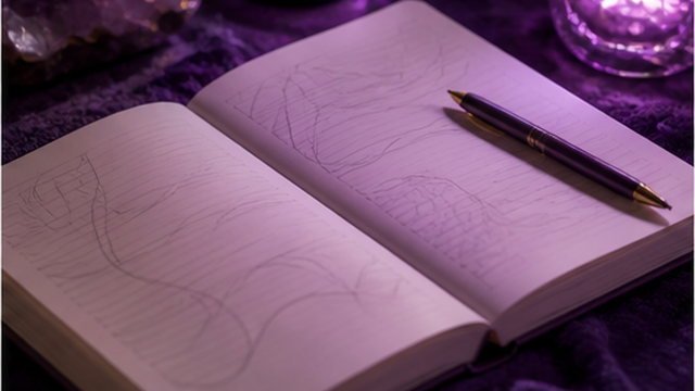 Caderno aberto e luz dourada representando foco e afirmações